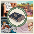 Snycler Boho Throw Blanket for Bed 50 * 60inch Woven Blanket Cotton Polyester Farmhouse Decor for Indoor Outdoor Sofa Bedroom Garden，All Season(Woman)