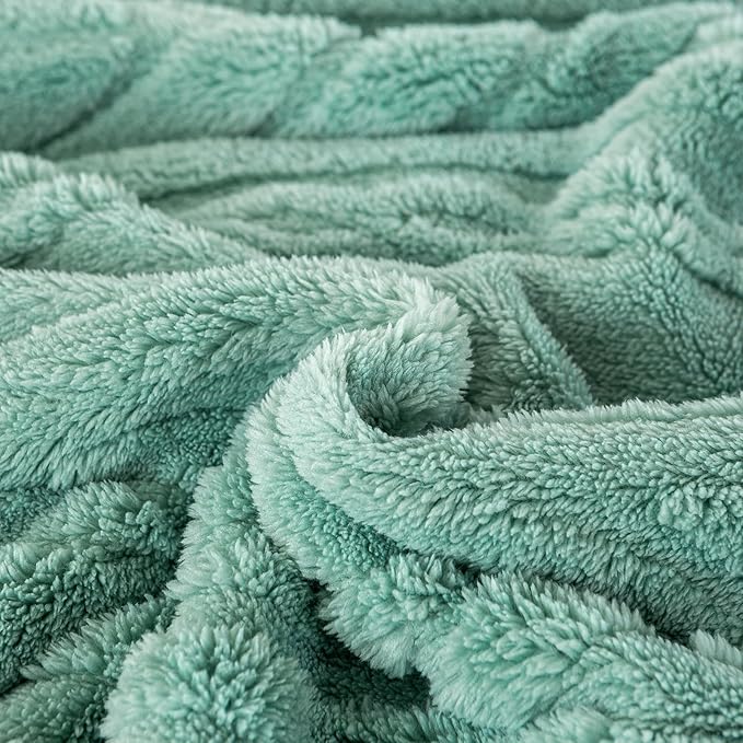 YUSOKI Twin XL Blanket Single Layer,Weight(3.1lb),370GMS-3D Stylish Design for Gift Home Decor (Light Green,65"x90")
