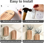 DREAMLOOM 2 Pack Wooden Wall Vases with Eucalyptus Artificial Plants, Wall Hanging Planters Boho Modern Farmhouse Indoor for Narrow Spaces Entryway Bathroom Home Office Decoration, Black