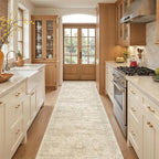 Runner Rug 3x10 Washable Non-Slip Hallway Runner Rugs for Kitchen Bathroom Laundry Room Beige Vintage Floor Carpet Runners for Hallways Entryway