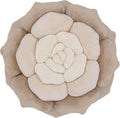 Throw Pillow in Monochromatic Colors - Flower Shaped Pillow – Soft Plush Floral Throw Pillow for Bed, Couch, Sofa & Kids Room | Cute Fluffy Bloom Cushion for Aesthetic Room Decor (Beige)