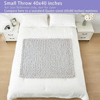 Bigacogo Chunky Knit Throw Blanket for Couch, 40x40 inches, 100% Hand Knitted with Thick Jumbo Chenille Yarn, Cozy Soft Large Rope Knot Cable Crochet Blankets for Sofa Bed Living Room, Bright Blue