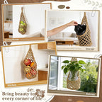Macrame Wall Plant Hanger, Hanging Planter Basket Holder, Wall Planters for Indoor Plants, for Up to 6 Inch Pot (Brown, 6-Inch)
