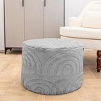 Asuprui Round Ottoman Pouf Ottoman Foot Stool Seat Faux Fur Bean Bag Foot Rest Floor Chair Leg Rest for Living Room, Bedroom or Wedding Gifts 20x20x14 Inches (Quiet Gray)