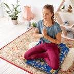 Mandala Meditation Cushion, Boho Meditation Mat, Meditation Pillows for Sitting on Floor, Cushions for Sitting in Home and Outdoor, Square Floor Pillow Cushion Seating for Yoga Accessories 22'' X 22''