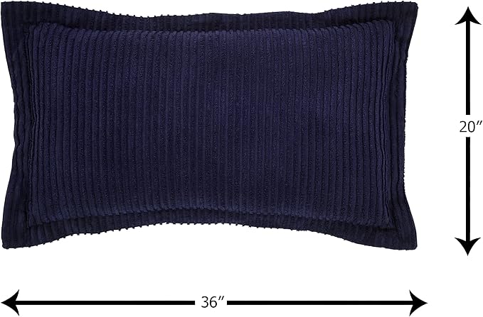 Better Trends Chenille Bedspreads King Size, Navy 100% Cotton Chenille Stripe Design Tufted Bedding Coverlet Soft Lightweight, 120"x110" with 2 King Sham 3 Pieces Set Jullian Collection