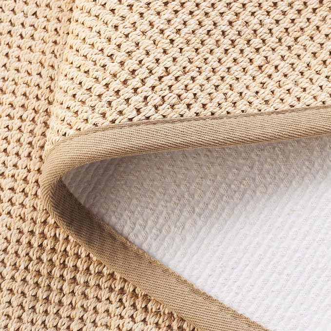 SAFAVIEH Natural Fiber Collection Runner Rug - 2'6" x 18', Maize & Linen Color, Sisal, Woven Design with Border (NF141B)