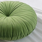 Roslynwood Shelly Round Solid Cactus Velvet Chair Cushion Couch Pumpkin Throw Pillow Home Decorative Seashell Floor Pillow, 16x16 inch