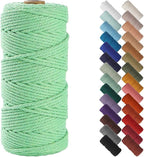 NOANTA Aqua Green Macrame Cord 3mm x 109yards, Colored Macrame Rope, Cotton Rope Macrame Yarn, Colorful Cotton Craft Cord for Wall Hanging, Plant Hangers, Crafts, Knitting