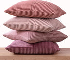 MIULEE Aesthetic Pink Throw Pillow Covers 18x18 Inch Set of 4 Spring Decorative Coquette Cushion Cases Cute Gradient Pillow Cases Corduroy Home Decor for Couch Sofa Living Room Bed Valentine Decor