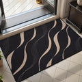 Tangsoo Easy Jute 2x3 Rug for Entry,Washable Thin Outdoor Rug Non-Slip Black Wavy Lines Indoor Mat Small Throw Carpet for Kitchen Bedroom Front Porch Doorway Entrance