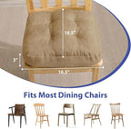 Chair Cushions for Dining Chairs, Dining Chair Cushions, Tufted Indoor Chair Pads with Ties & Non Slip Backing, Seat Cushions for Kitchen Chairs 16.5” x 16.5” x 3.5”, Set of 2, Khaki