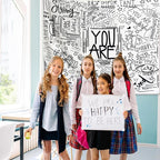 KJHL Black and White Inspirational Quote You Are Wall Tapestry Classroom Kids Tapestries Wall Hanging Motivational Positive Affirmations Saying Wall Decor Aesthetic Tapestry for Bedroom Dorm