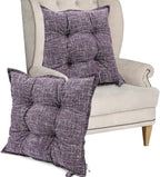 SINSOSSO Large Floor Pillows 22", Thickened Bite-Size Memory Foam Square Non-Slip Cushions for Office Back Support/Yoga/Chair Seat, Fashionable Color-Blocked Fabric & Washable, Purple, 2 PCS