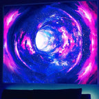 Atrippy Blacklight Galaxy 3D Tapestry for Bedroom, Glow in the Dark Space Room Decor Wall Hanging, UV Reactive Vortex Tapestries Backdrop Posters for Living Gamer Room Dorm Office 51x60 Inches