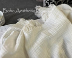 KyraHome 100% Cotton Muslin Blankets for Adults, Couch, 50"x60", Pre-Washed Plant Dyed, Breathable Lightweight Gauze Bed Blanket, All Season (White)
