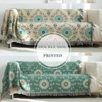 Boho Throw Blanket for Bed 100% Cotton Ultra Soft Rustic Quilt Spring Blanket Floral Printed Farmhouse Decor Bed Blankets,80"x90" All Season Rustic Throw for Sofa Couch Chair