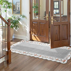 Lahome Runners for Hallways Non Slip Washable Runner Rug,Scalloped Kitchen Runners Rug with Non Slip Backing,Low Pile Soft Boho Floral Runner for Hallway, Entryway, Laundry, Bedroom Ariele