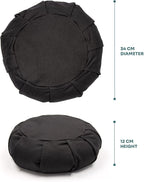 Myga Zafu Yoga Meditation Cushion with Washable Cover - Floor Cushion Pillow with Natural Buckwheat Filling - Soft Round Cotton Design for Meditating or Pranayama Exercises