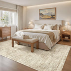 6x9 Area Rug for Living Room Floral Washable Non-Slip Modern Rugs for Bedroom Dinning Room Ultra-Thin Indoor Brown