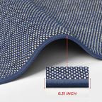 Artoid Mode Washable Non Slip Blue Kitchen Rugs and Mats Set of 2, Rubber Backing Absorbent Kitchen Mats for Floor Front of Sink - 17x29 and 17x47 Inch