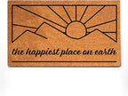 PLUS Haven Coconut Coir Home Entrance Door Mat – 17.5" x 30" | The Happiest Place on Earth Heavy-Duty Doormat for Indoor & Outdoor Use | Eco-Friendly & Durable