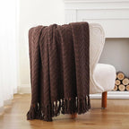BATTILO HOME Dark Brown Throw Blanket for Couch, Super Soft Cozy Warm Chocolate Throw for Twin Bed, Living Room Chair Bed Sofa Home Decor, 60" x 80"