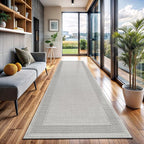 CAMILSON Easy Jute Rug 2x7, Indoor and Outdoor Off-White Runner Rug for Kitchen, Hallway and Entryway, Bordered Boho Woven Design, Easy-Cleaning, Washable Outside Carpet (2 x 7)
