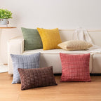 Pack of 2 Corduroy Decorative Throw Pillow Covers 12x24 Inch Soft Striped Pillow Covers Modern Farmhouse Home Decor for Sofa Living Room Couch Bed（Teal）