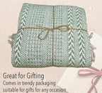 Chardin home - Sage Green & Ivory Braided Waffle Weave Throw, 50x60 in Recycled Cotton- Large, Wearable, Breathable, Skin-Friendly Everyday Blanket for Couch, Bed, Sofa - Soft Lightweight Picnic Rug