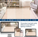 GarveeHome Washable Area Rugs 8x10 Bow Neutral Beige Rug Non Slip Living Room Rug Soft Rugs for Bedroom Low Pile Stain Resistant Carpet for Nursery Dining Room Playroom, Beige