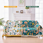 Boho Throw Blanket for Bed - 100% Cotton Ultra Soft Luxury Throw Rustic Fall Quilt,Bird Printed Farmhouse Decor Bed Blankets,Throw for Living Room Sofa Couch Chair(Flower-Bird, 60" x 75")