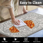 Arttown Boho Anti-Fatigue Kitchen Rug Set of 2 Grey White Cushioned Floor Standing Mat Waterproof Non-Slip Mat and PVC Ergonomic Comfort Foam Rug