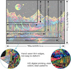 Zussun Blacklight Mountain Forest Tapestry for Bedroom Aesthetic Hippie Pine Tree River Lake Tapestries Wall Hanging Glow in The Dark Moon and Stars Wall Tapestry for Living Room Dorm 60 × 44 Inch