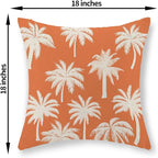 Burnt Orange Palm Tree Pillow Covers 18x18 Inch Set of 2 Vintage Tropical Decorative Pillow Cases Summer Outdoor Cushion Cover Farmhouse Linen Decoration Throw Pillows for Couch Living Room