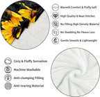 WIBUE Sunflower Throw Blanket 60"x50" with 2 Pcs Pillow Covers 18"x18", Decor Fleece Blanket for Women Men, Fuzzy Soft Cozy Warm Plush Gifts Blankets for Bed Sofa Couch Chair Living Room Bedroom