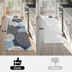 KIMODE Anti Fatigue Kitchen Mats for Floor, Boho Dahlia Floral Kitchen Rugs 24" x 59", Cushioned Mats for Kitchen Floor, Non Slip Kitchen Floor Mats, Sink, Laundry, Office,Blue Multi