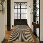 2x6 Kitchen Runner Rug for Hallways Outdoor Rug Easy Jute Rug Washable Low-Pile Non-Slip Area Rug Indoor Outdoor Carpet for Bedside Laundry Entryway Porch Long Door Mat Black Rainbow Floor Mats