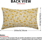 Yellow Floral Pillow Covers 12x20 Set of 2 Vintage Rustic Old Style Cute Small Flower Yellow Cream Print Decorative Outdoor Pillowcases Farmhouse Throw Cushion Case Decor for Couch Sofa Bed