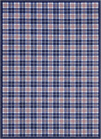 GarveeHome Machine Washable Area Rugs 8x10, Checkered Stain Resistant Non Slip Backing Low-Pile Rug Indoor Outdoor Carpet for Living Room Office Bedroom Dining Room Nursery Blue