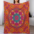 Mandala Throw Blanket Indian Abstract Hippie Bohemian Art Floral Texture Pattern Blanket for Sofa Bed Couch Chair Or Dorm 50"x60"