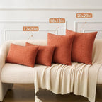 MIULEE Pack of 4 Couch Throw Pillow Covers 18x18 Inch Soft Burnt Orange Chenille Pillow Covers for Sofa Living Room Solid Dyed Pillow Cases