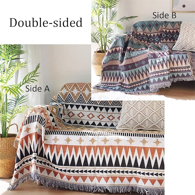 Lqprom Boho Southwest Throw Blankets Aztec Southwest Throws Cover Outdoor Camping Picnic Tent Beach Travel 51"x63"