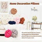 Uvvyui Knot Pillows, 14 Inch Decorative Throw Pillows Round Pillows Cushion, Soft Handmade Knotted Ball Pillow Plush Cushion Home Decor for Bed Couch Living Room (Caramel, 14 Inch)