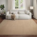 Boho Washable Area Rugs 6x9 ft, Non Slip Area Rug for Living Room, Braided Office Rugs Bedroom Rug Woven Washable Indoor Floor Carpets for Office Dining Bedroom Living Room, Easy to Clean, Brown