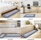Mattitude Kitchen Mats Set of 2 Cushioned Rugs 0.47 inch Thick Anti-Fatigue Mats for Kitchen Floor,Waterproof Non-Slip Mats and Rugs Set for Office,Floor,Laundry 17.3"×29"+17.3"×59",Blue