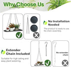 2 Pack Plant Hanger Indoor Outdoor (Length -15.5"), Metal Hanging Plant Shelf, Large Hanging Planter for Indoor Plants | Hanging Plant Holder, Extender Chain, NO Plant/Pot incld (2 Packs)