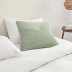 Topfinel 16x16 Inch Decorative Throw Pillow Covers Soft Corduroy Boho Stripe Textured SageGreen Pillow Covers Set of 2 Spring Farmhouse Home Decor for Living Room Couch Sofa Bed