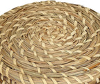 Dicunoy Set of 3 Small Wicker Basket with Lid, Round Woven Seagrass Baskets, Little Handmade Rattan Storage Basket Box for Shelf, Home, Bathroom Decor