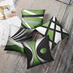 Emvency Set of 4 Green Throw Pillow Covers Modern Abstract Black Grey White Stripes Acrylic Bold Decorative Pillow Cases Home Decor Square 18x18 Inches Pillowcases
